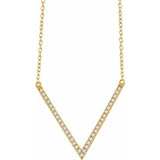 Diamond Sharp V Necklace