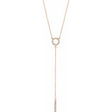 Diamond Circle Y Bar Necklace