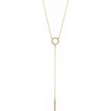 Diamond Circle Y Bar Necklace