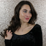 Model Wearing Beautiful Charming Champion Gymnast Solid White Gold Pendant By Jewelry Lane