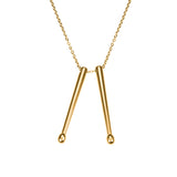 Beautiful Long Drum Sticks Solid Gold Pendant By Jewelry Lane