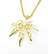 Marijuana Leaf Pendant - Gold