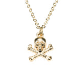 Classic Skull Crossbone Danger Sign Solid Gold Pendant By Jewelry Lane