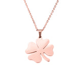 Simple Charming Four Leaf Clover Solid Rose Gold Pendant By Jewelry Lane