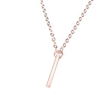 Elegant Long Dangle Bar Solid Rose Gold Pendant By Jewelry Lane