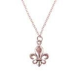 Exquisite Vintage Symbol Of Royalty Fleur-de-lis Solid Rose Gold Pendant By Jewelry Lane