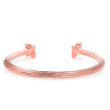 Beautiful Solid Rose Gold Greek Column Bangle by Jewelry Lane