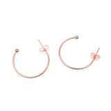 Beautiful Sleek Hoop Solid Rose Gold Earrings By Jewelry Lane