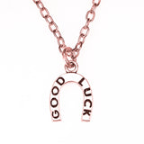 Beautiful Auspicious HorseShoe Good Luck Solid Rose Gold Pendant By Jewelry Lane
