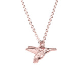 Beautiful Charming Hummingbird Style Solid Rose Gold Pendant By Jewelry Lane