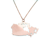 Beautiful Modern Canada Map Love Solid Rose Gold Pendant By Jewelry Lane