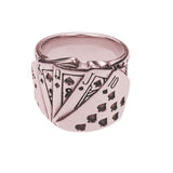 Modern Unique Playing Card Design Solid Rose Gold Ring By Jewelry Lane