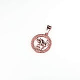 Beautiful Zodiac Taurus Solid Rose Gold Pendant By Jewelry Lane