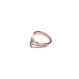 Elegant Unique Triple Chevron Stacker Solid Rose Gold Ring By Jewelry Lane
