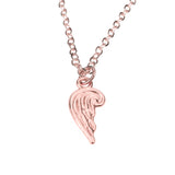 Beautiful Simple Bird Wing Design Solid Rose Gold Pendant By Jewelry Lane