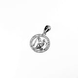 Beautiful Zodiac Aquarius Solid White Gold Pendant By Jewelry Lane