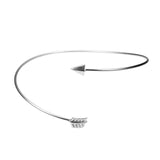 Beautiful Adjustable Arrow Style Solid White Gold Armband Bangle By Jewelry Lane