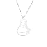 Unique Modern Science Beaker Style Solid White Gold Pendant By Jewelry Lane