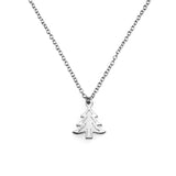 Beautiful Charming Christmas Tree Solid White Gold Pendant By Jewelry Lane