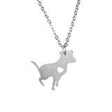 Beautiful Modern Dog Heart Love Solid White Gold Pendant By Jewelry Lane