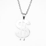 Charming Unique Dollar Sign Bling Bling Solid White Gold Pendant By Jewelry Lane