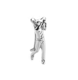 Beautiful Elegant Golfer Solid White Gold Pendant By Jewelry Lane