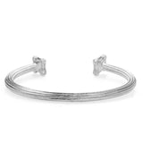 Beautiful Solid White Gold Greek Column Bangle by Jewelry Lane