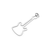 Exquisite Unique Guitar Design Solid White Gold Pendant By Jewelry Lane