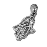 Elegant Unique Hamsa Diamond Solid White Gold Pendant By Jewelry Lane