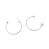 Beautiful Sleek Half Hoop Solid White Gold Earrings By Jewelry Lane