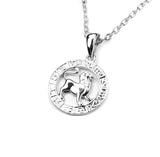 Beautiful Zodiac Leo Solid White Gold Pendant By Jewelry Lane