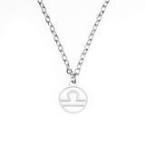 Charming Zodiac Libra Minimalist Solid White Gold Pendant By Jewelry Lane