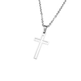 Elegant Religious Open Cross Solid White Gold Pendant By Jewelry Lane