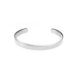 Elegant Simple Plain Cuff Solid White Gold Armband Bangle By Jewelry Lane