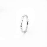 Elegant Sophisticated Tiny Dots Solid White Gold Ring By Jewelry Lane
