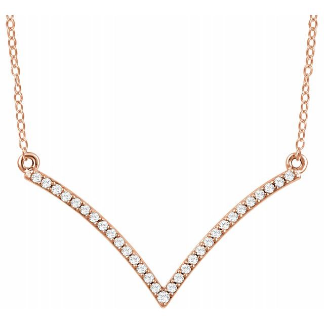 Diamond V Curved Necklace