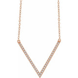 Diamond Sharp V Necklace