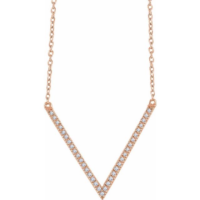 Diamond Sharp V Necklace