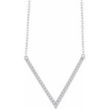 Diamond Sharp V Necklace