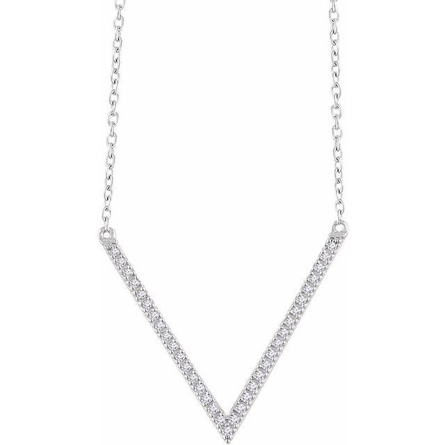 Diamond Sharp V Necklace