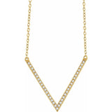 Diamond Sharp V Necklace