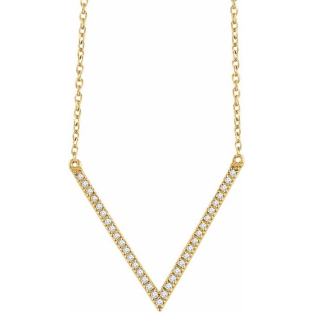 Diamond Sharp V Necklace