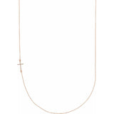 Diamond Off-Center Sideways Cross Necklace