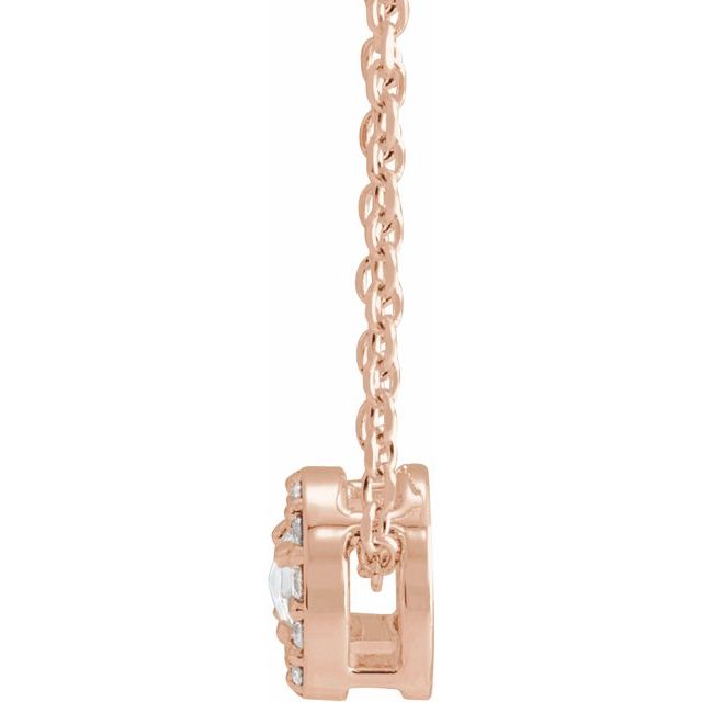 Rose-Cut Diamond Halo Pendant Necklace