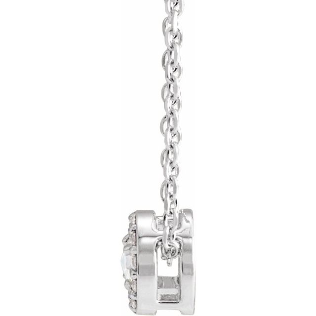 Rose-Cut Diamond Halo Pendant Necklace
