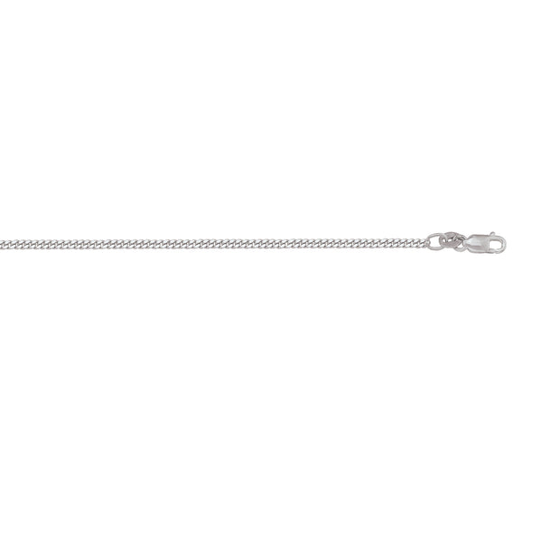 Elegant Curb Thin Solid White Gold Chain By Jewelry Lane