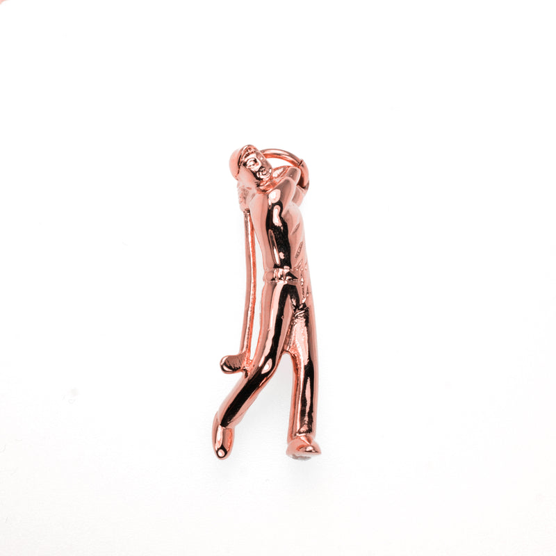 Beautiful Elegant Golfer Solid Rose Gold Pendant By Jewelry Lane
