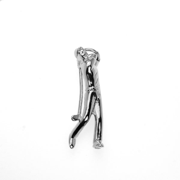 Beautiful Elegant Golfer Solid White Gold Pendant By Jewelry Lane