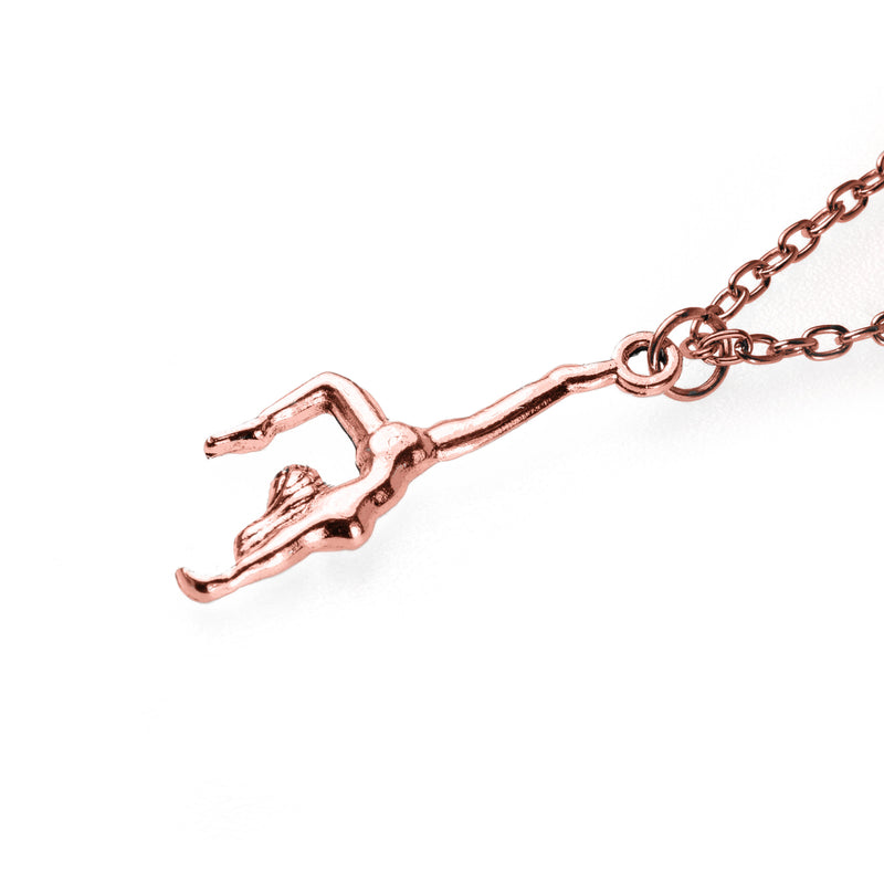 Beautiful Charming Champion Gymnast Solid Rose Gold Pendant By Jewelry Lane