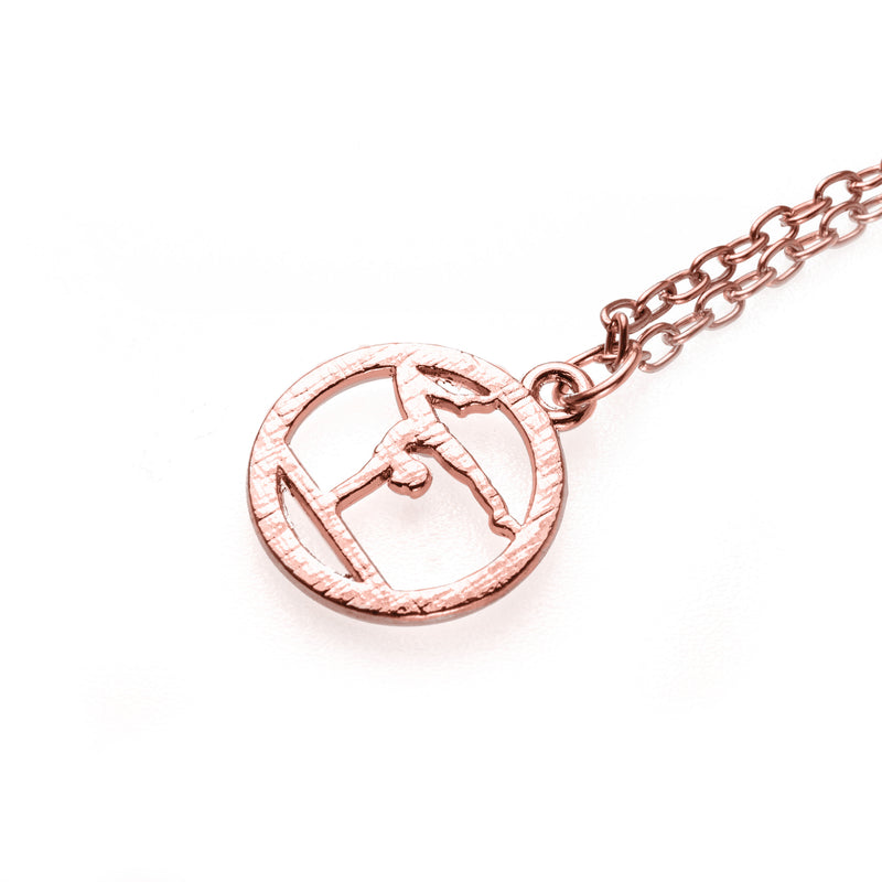 Beautiful Round Gymnast Handstand Design Solid Rose Gold Pendant by Jewelry Lane